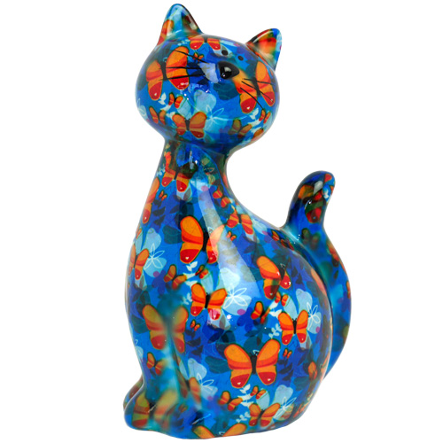 Spardose Katze, blau Pomme Pidou Sabo Design