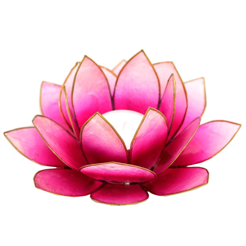 Windlicht Lotusblüte pink