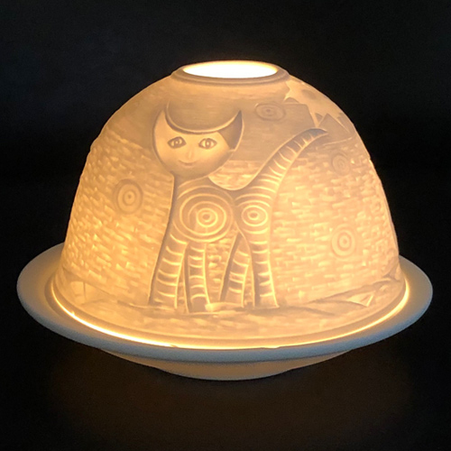 Starlight Porzellan Windlicht Katzen gemalt