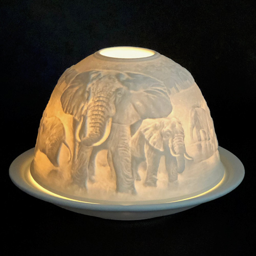 Starlight Porzellan Windlicht Elefanten