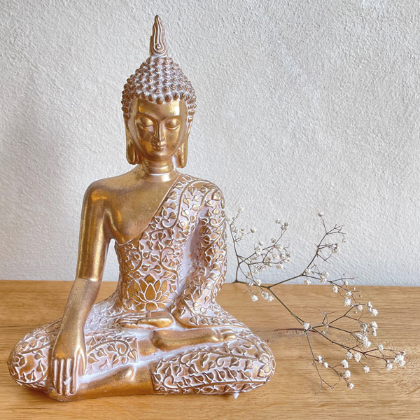 Buddha gold-weiß 24 cm