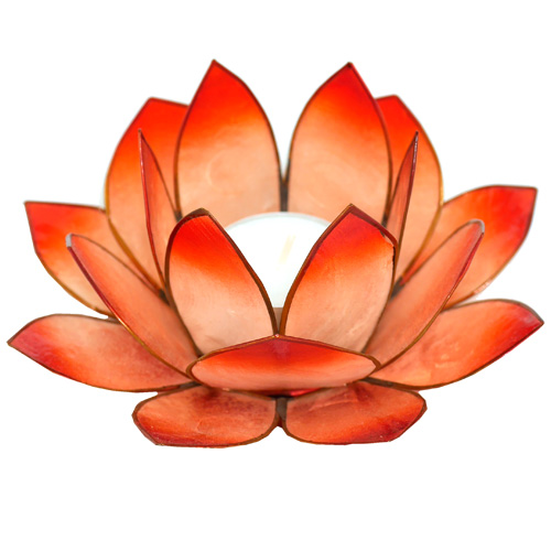 Windlicht Lotusblüte kupfer