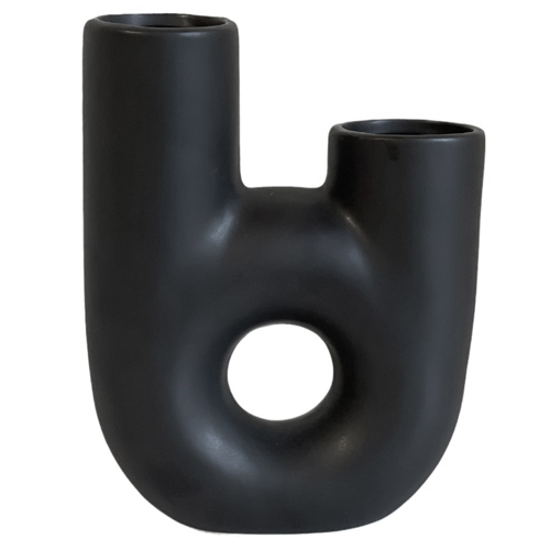Vase Loop schwarz 20 cm