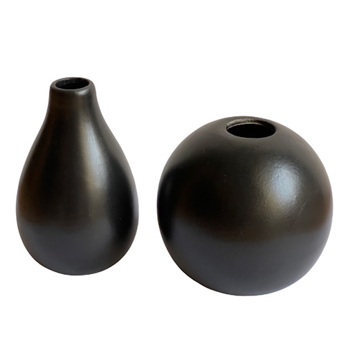 Vase black Kugel