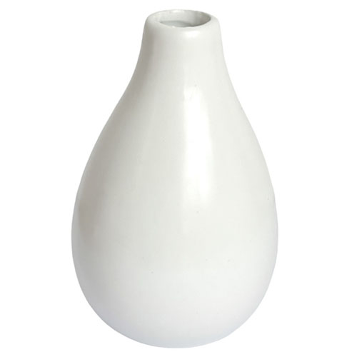 Vase weiß oval 11 cm